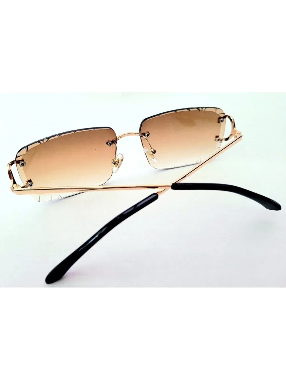 Piccadilly Gld Brw Gradient C Diamond Cut Designer Sunglasses